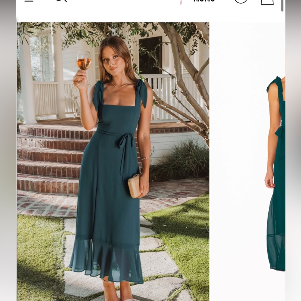 Claire Midi Dress - Emerald chiffon